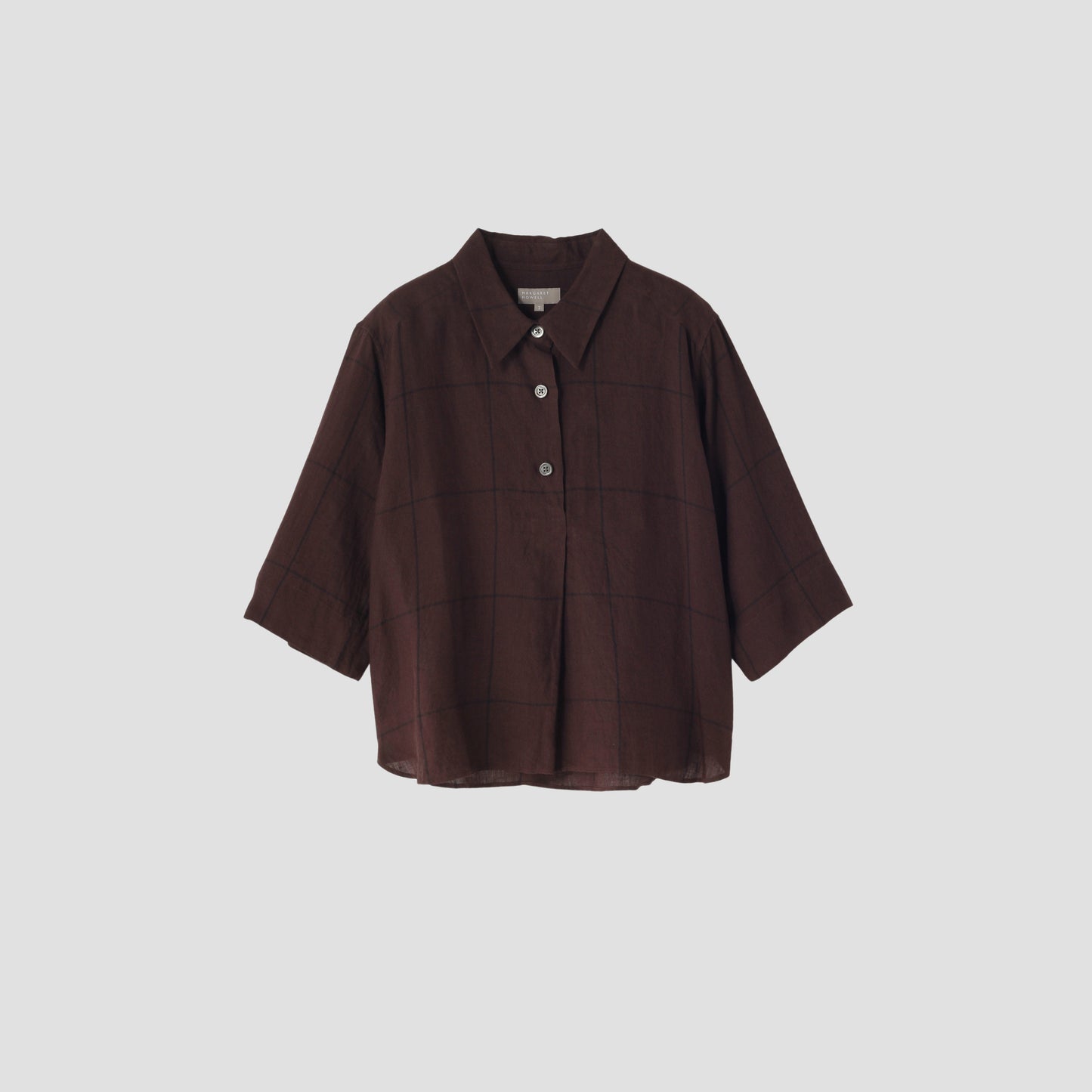 LARGE WINDOWPANE LINEN SHIRT