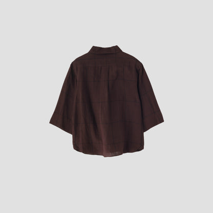 LARGE WINDOWPANE LINEN SHIRT