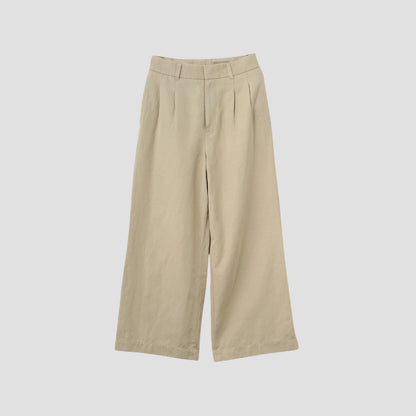 COTTON LINEN TWILL TROUSERS