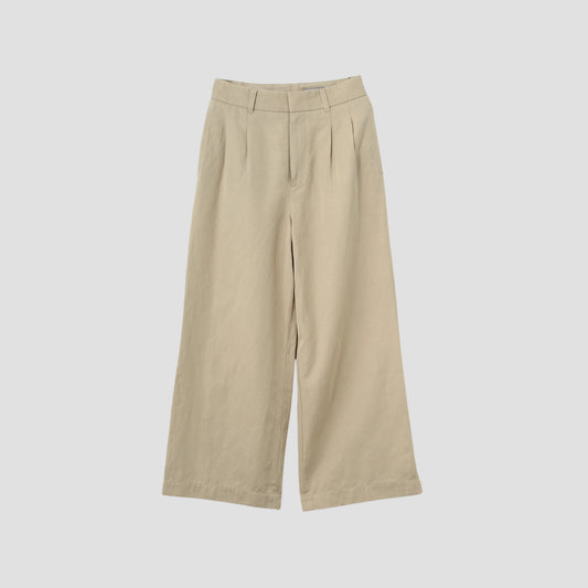 COTTON LINEN TWILL TROUSERS