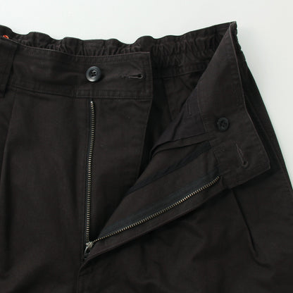 WASHED COMPACT COTTON TROUSERS