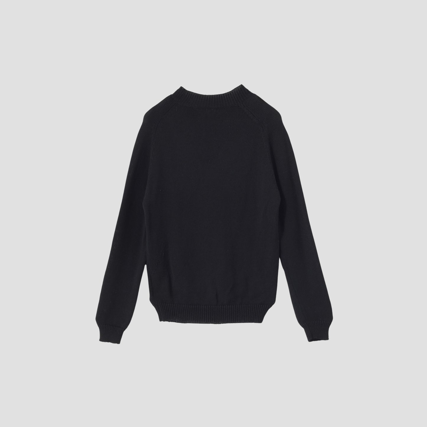 LINEN  WOOL HAND FRAME SADDLE CREW KNIT