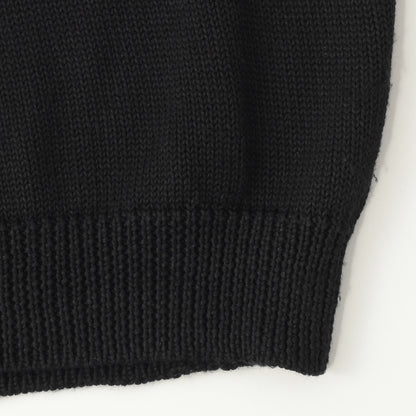 LINEN  WOOL HAND FRAME SADDLE CREW KNIT