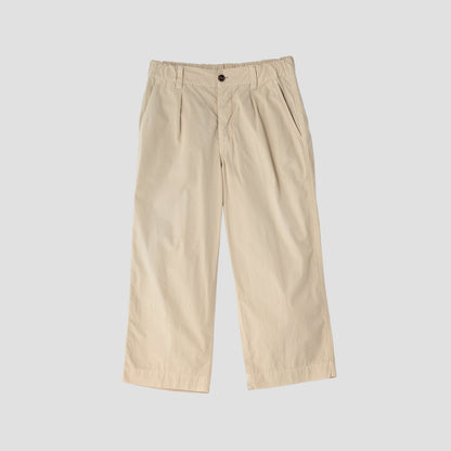 FINE COMPACT COTTON POPLIN TROUSERS