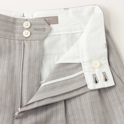 MORNING STRIPE COTTON LINEN TROUSERS