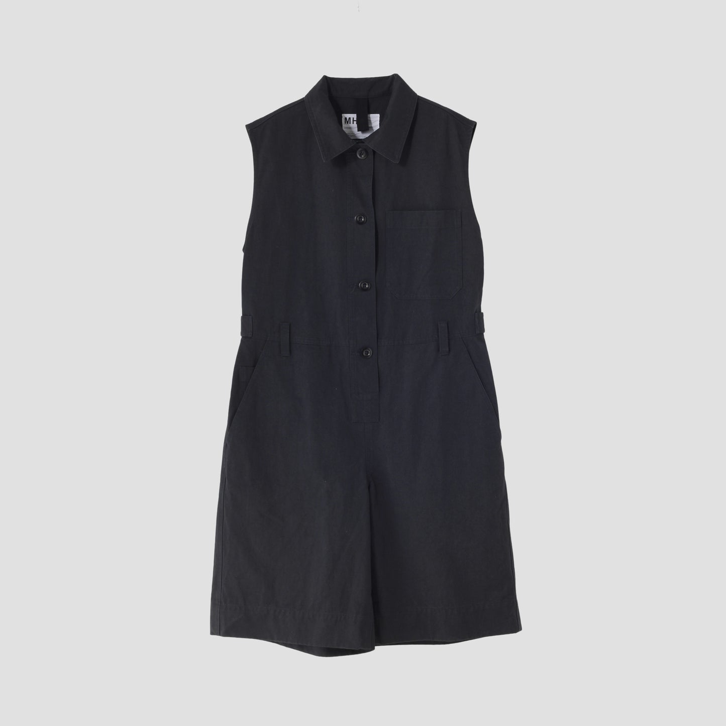 WASHED COMPACT COTTON TROUSERS