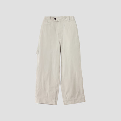 WASHED COMPACT COTTON TROUSERS