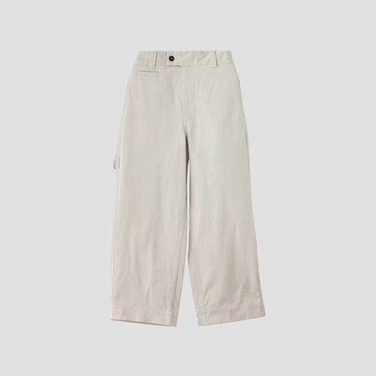 WASHED COMPACT COTTON TROUSERS