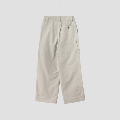 WASHED COMPACT COTTON TROUSERS