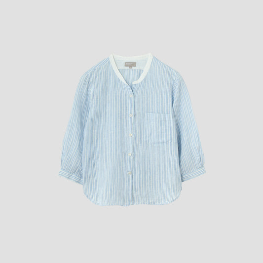 BLUE STRIPE LINEN SHIRT