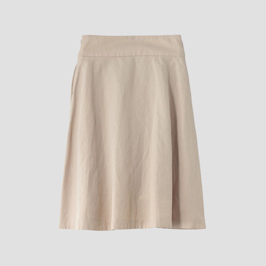 COTTON LINEN TWILL SKIRT
