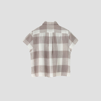 LARGE CHECK LINEN SHIRT