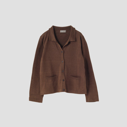 TWISTED LINEN COTTON CARDIGAN KNIT