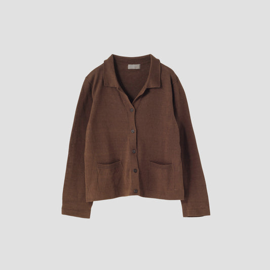 TWISTED LINEN COTTON CARDIGAN KNIT