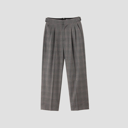 OVERCHECK WOOL TROUSERS