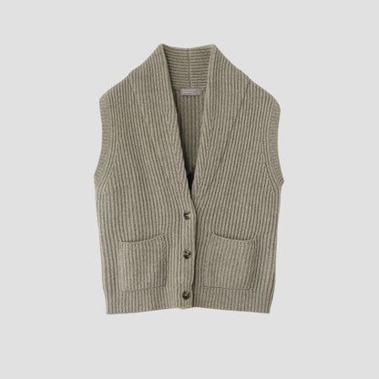 CHUNKY RIB WAISTCOAT KNIT
