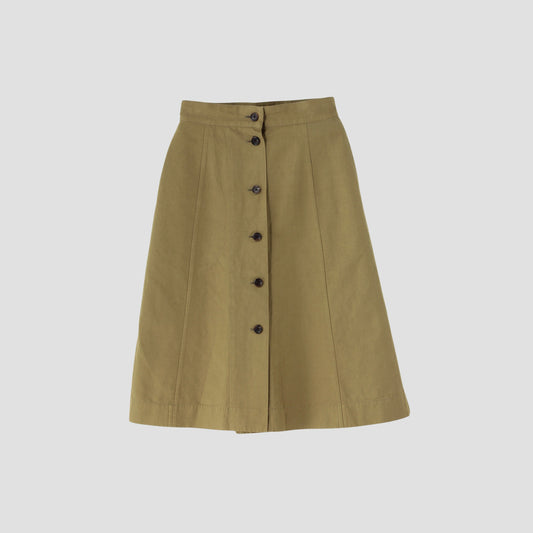 COTTON LINEN TWILL SKIRT