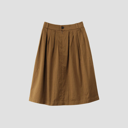 WASHED COTTON SATEEN SKIRT