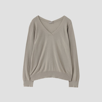 COTTON V NECK JUMPER KNIT