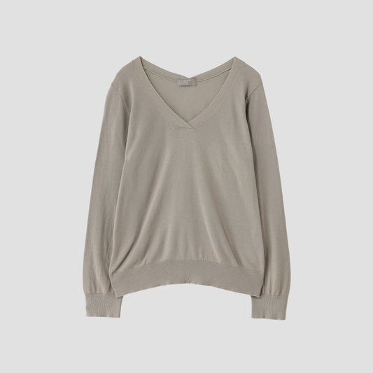 COTTON V NECK JUMPER KNIT