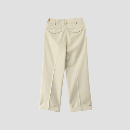 BRUSHED COTTON WOOL TROUSERS