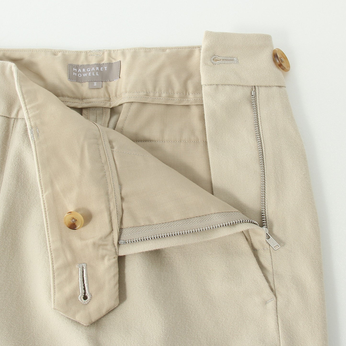 BRUSHED COTTON WOOL TROUSERS