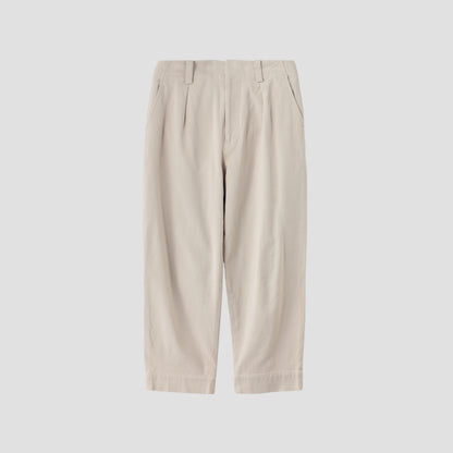 WASHED COTTON TWILL TROUSERS