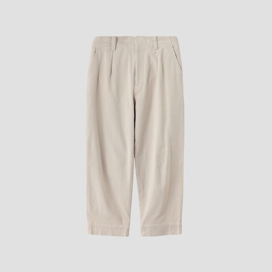 WASHED COTTON TWILL TROUSERS