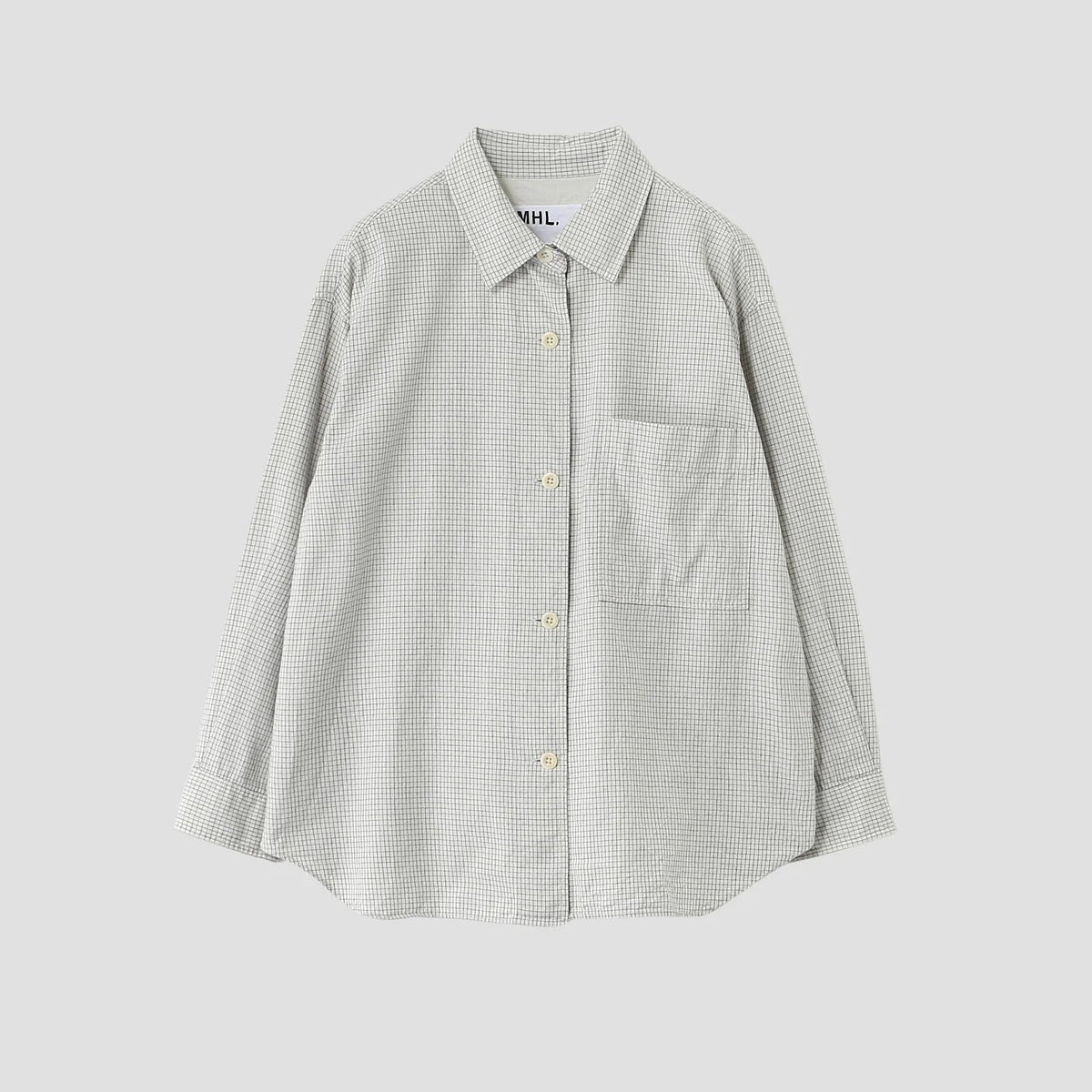 UNEVEN COTTON WOOL CHECK SHIRT