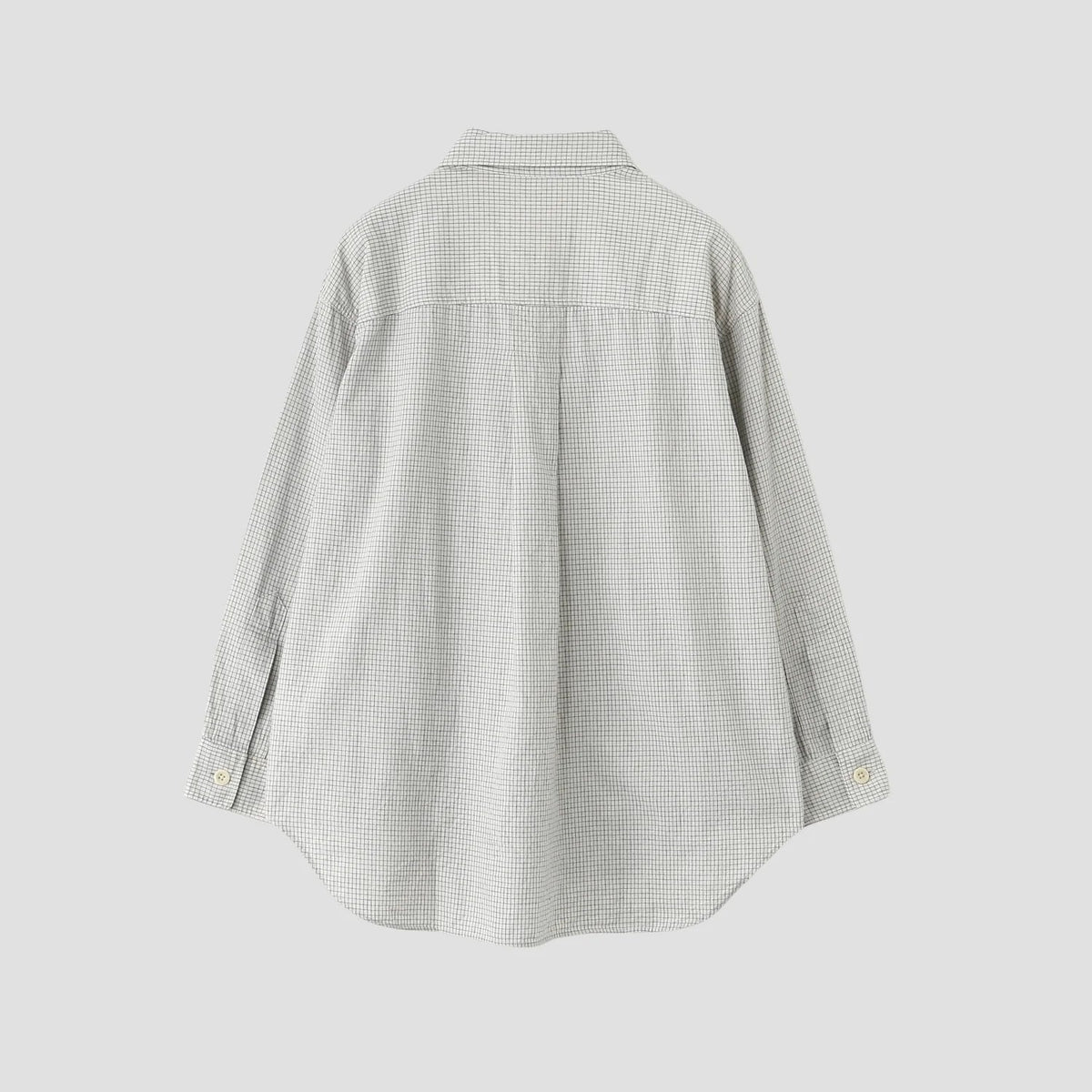 UNEVEN COTTON WOOL CHECK SHIRT