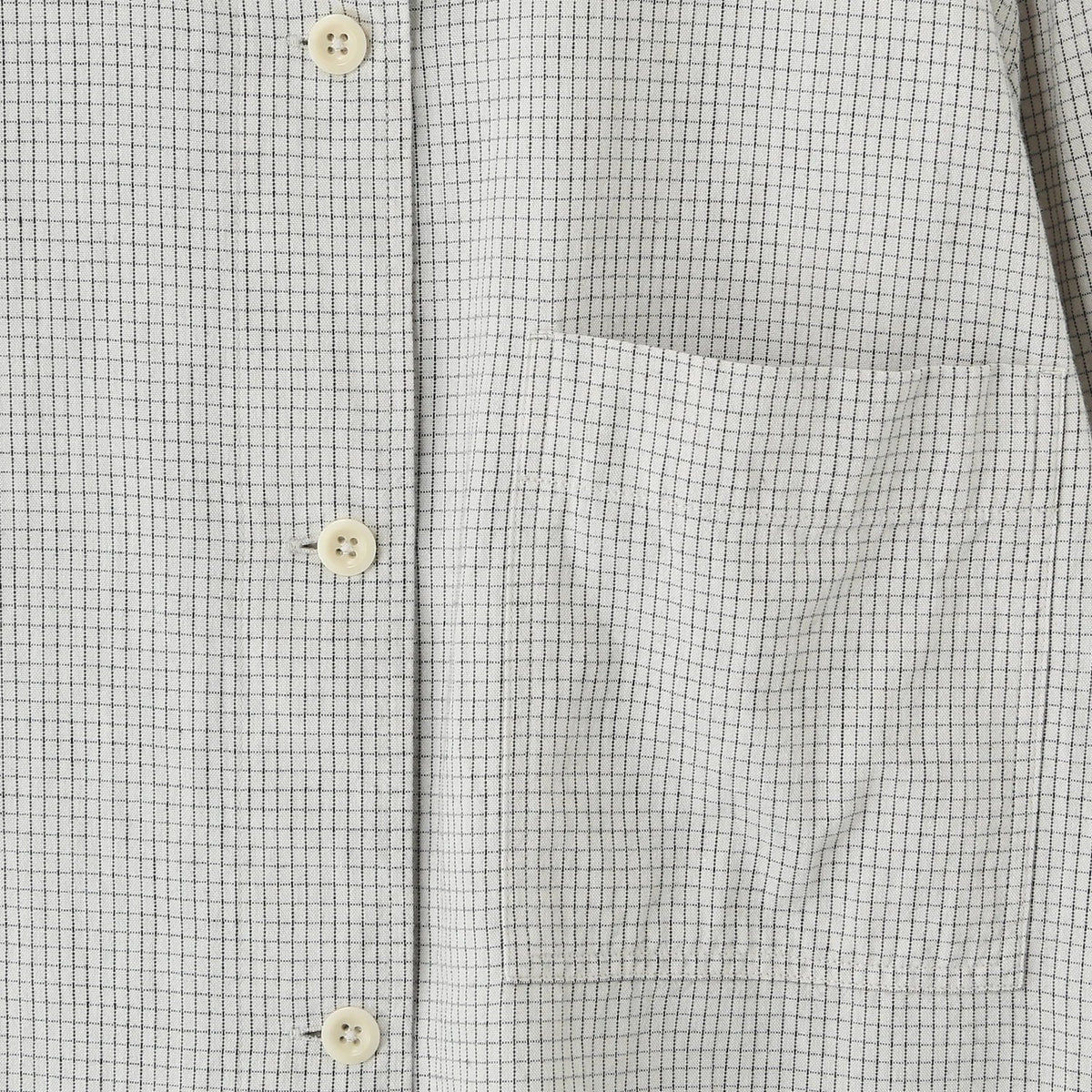 UNEVEN COTTON WOOL CHECK SHIRT