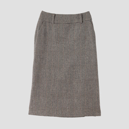 MULTI CHECK WOOL SKIRT