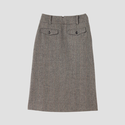 MULTI CHECK WOOL SKIRT