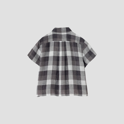 BLOCK CHECK LINEN SHIRT