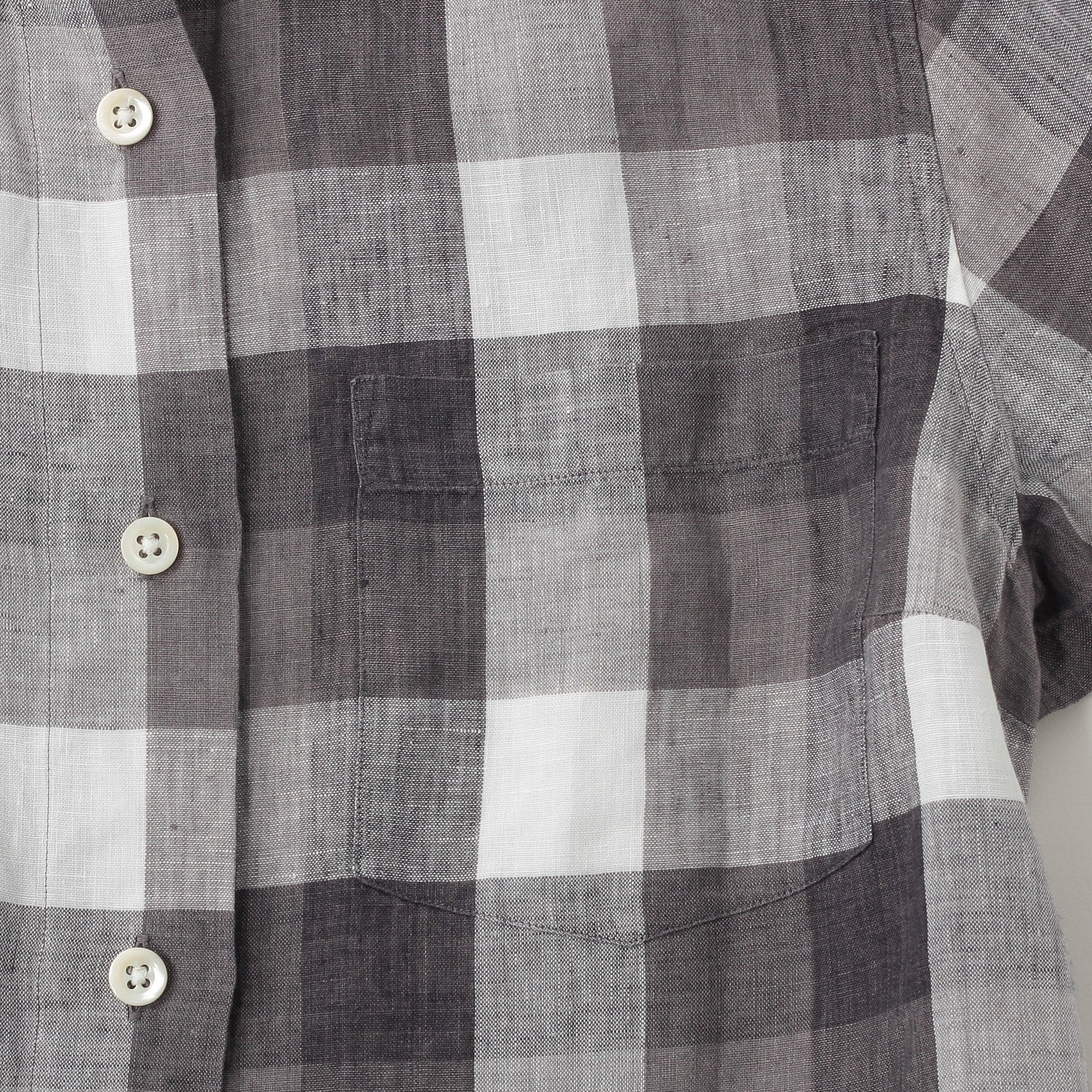 BLOCK CHECK LINEN SHIRT