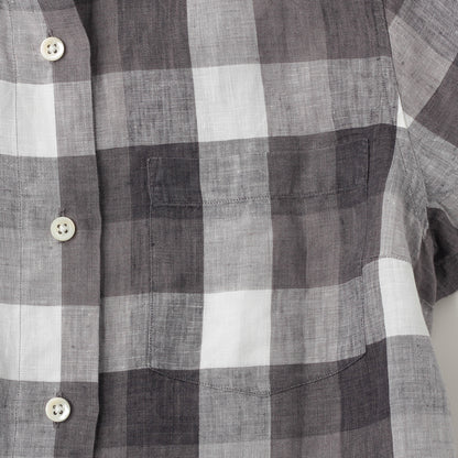 BLOCK CHECK LINEN SHIRT