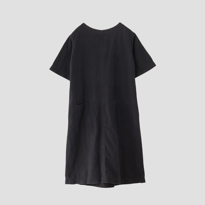 PLAIN COTTON LINEN DRESS