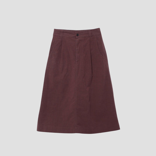 COTTON LINEN PLAIN WEAVE SKIRT