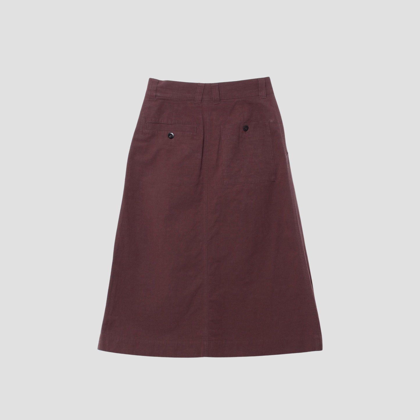 COTTON LINEN PLAIN WEAVE SKIRT