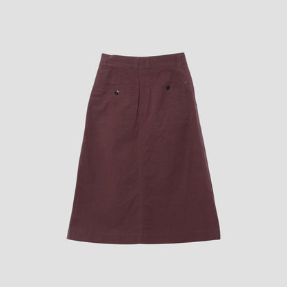 COTTON LINEN PLAIN WEAVE SKIRT