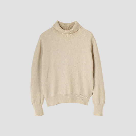 WOOL COTTON TURTLE NECK KNIT
