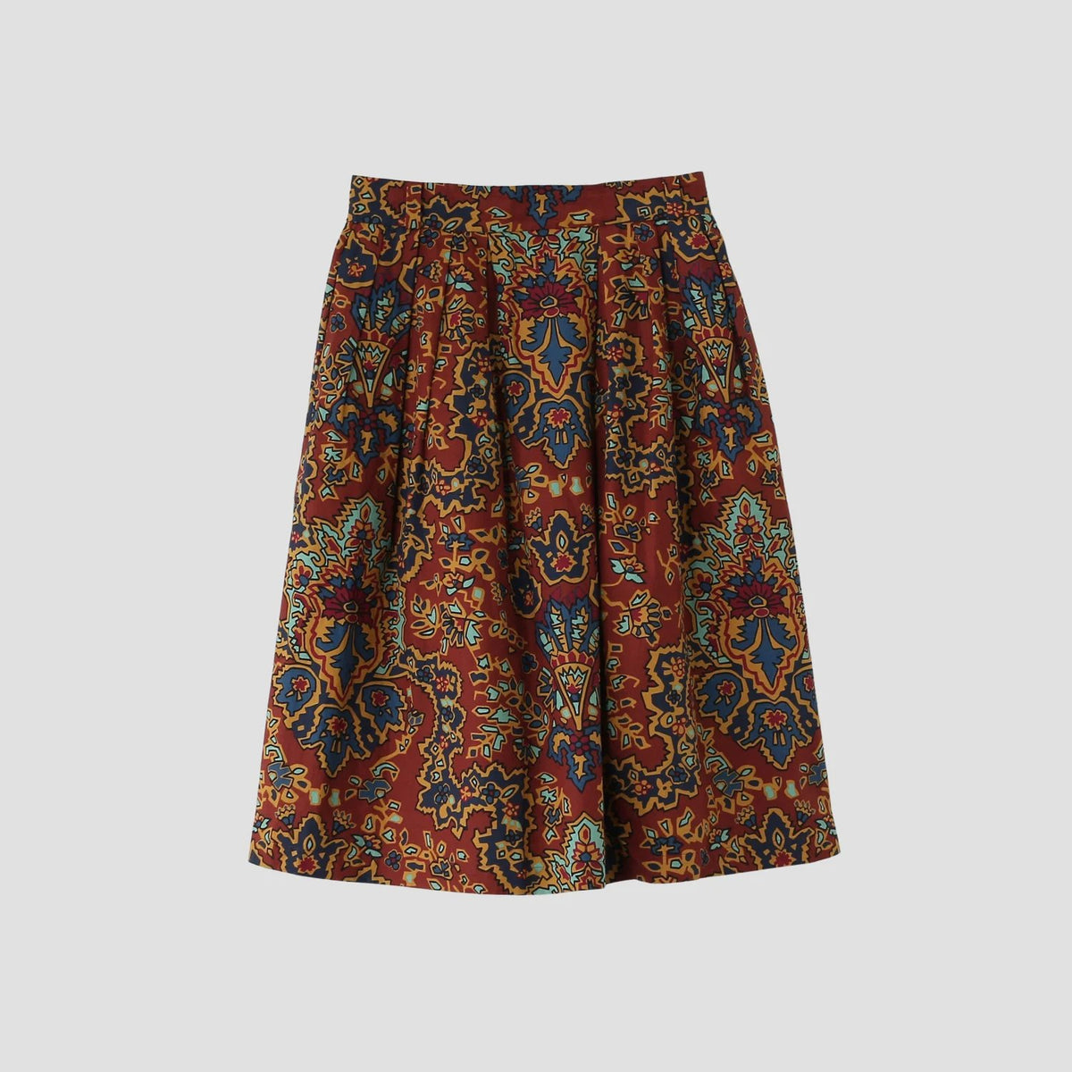 PAISLEY COTTON LINEN TWILL SKIRT
