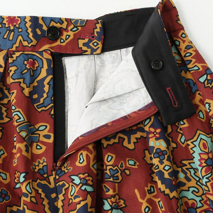 PAISLEY COTTON LINEN TWILL SKIRT