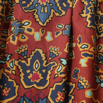 PAISLEY COTTON LINEN TWILL SKIRT