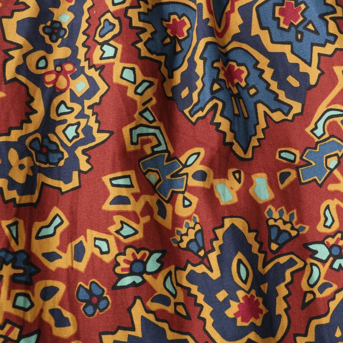 PAISLEY COTTON LINEN TWILL SKIRT