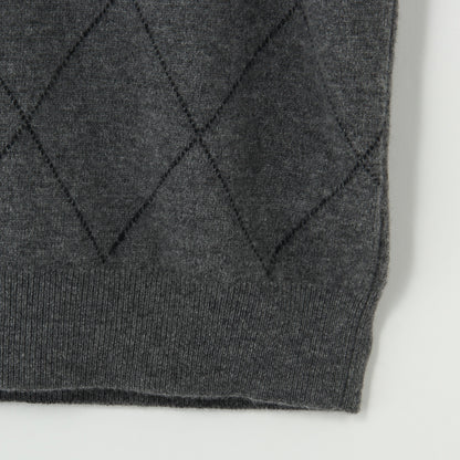 FINE WOOL GRAPHIC ARGYLE KNIT