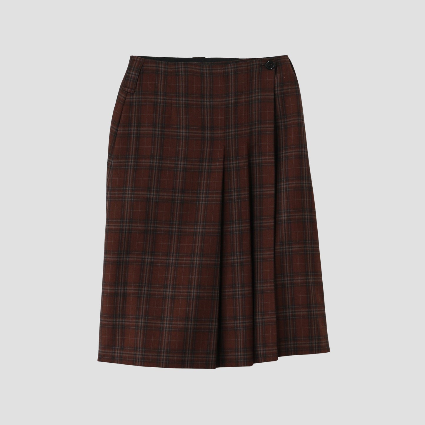 TONAL CHECK WOOL SKIRT