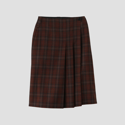 TONAL CHECK WOOL SKIRT