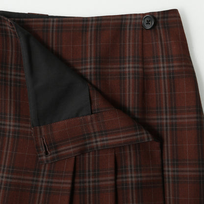TONAL CHECK WOOL SKIRT
