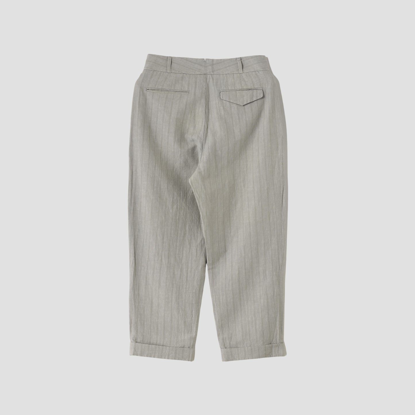 MORNING STRIPE COTTON LINEN TROUSERS
